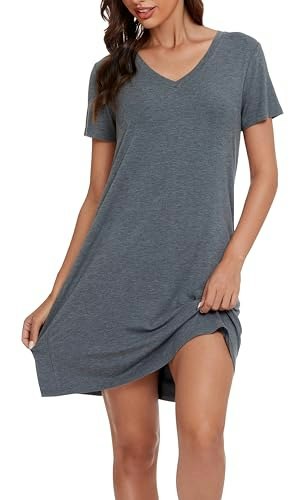 Lubot Bamboo Viscose Short Sleeve V-Neck Sleepshirt: $16.99 Lubot Bamboo Viscose Short Sleeve V-Neck Sleepshirt: $16.99