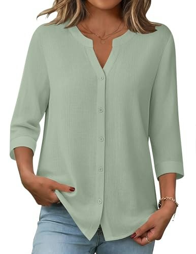 Zeagoo Women's Cotton Linen Button Down Shirt: $23.74 Zeagoo Women's Cotton Linen Button Down Shirt: $23.74