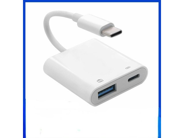 USB-C OTG Adapter with USB 3.0 and Power Supply: $18.47