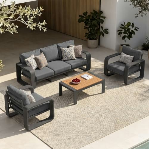 Oasbira 4-Piece Aluminum Patio Sofa Set: $799.98 Oasbira 4-Piece Aluminum Patio Sofa Set: $799.98