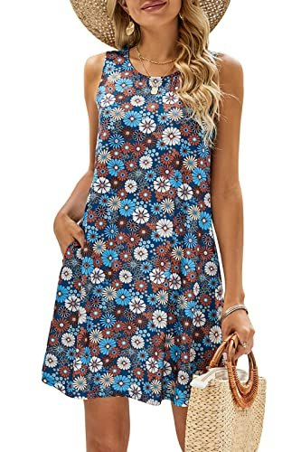 SimpleFun Women's Sleeveless Floral Boho T-shirt Dress: $8.45 SimpleFun Women's Sleeveless Floral Boho T-shirt Dress: $8.45
