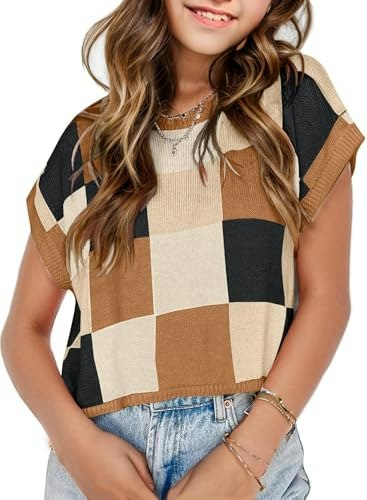 Girls Colorblock Cap Sleeve Crop Sweater: $19.97 Girls Colorblock Cap Sleeve Crop Sweater: $19.97