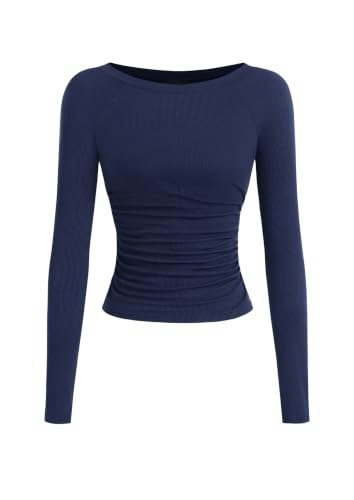 Prettygarden Women's Ribbed Ruched Long Sleeve Top: $11.98 Prettygarden Women's Ribbed Ruched Long Sleeve Top: $11.98