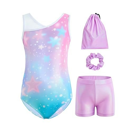 Tstiti Girls' Gymnastics Leotard 4-Piece Set: $14.98 Tstiti Girls' Gymnastics Leotard 4-Piece Set: $14.98