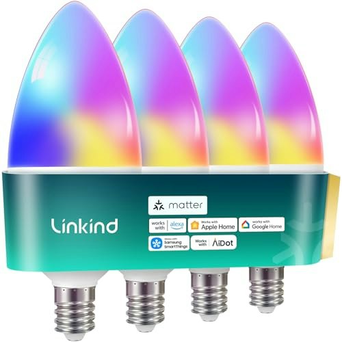 Linkind Matter E12 Smart LED Light Bulb 4-Pack: $39.98
