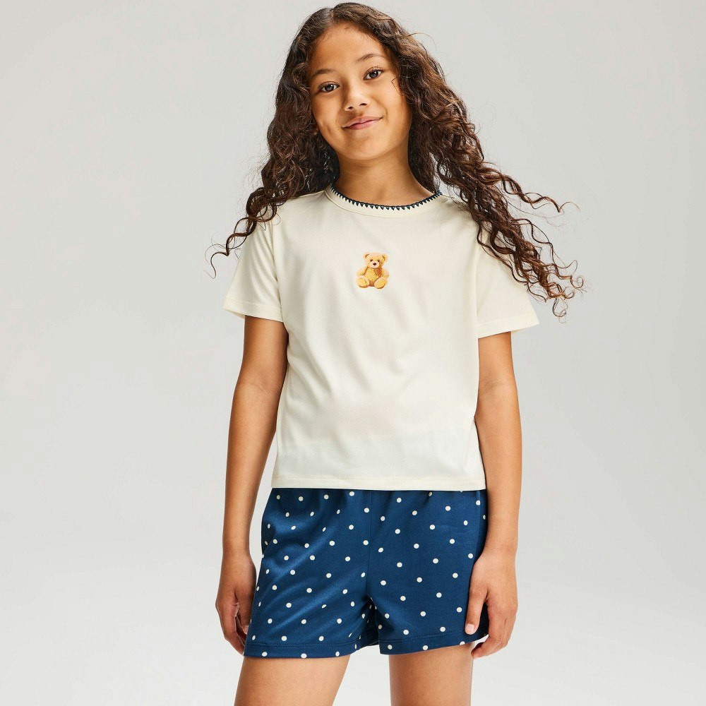 Cat & Jack Girls' Bear T-Shirt and Shorts Pajama Set: $10 Cat & Jack Girls' Bear T-Shirt and Shorts Pajama Set: $10