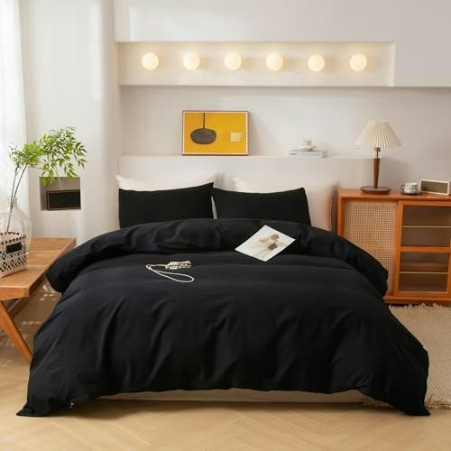 Ecocott King 3-Piece Washed Cotton Duvet Cover Set: $47.99 Ecocott King 3-Piece Washed Cotton Duvet Cover Set: $47.99