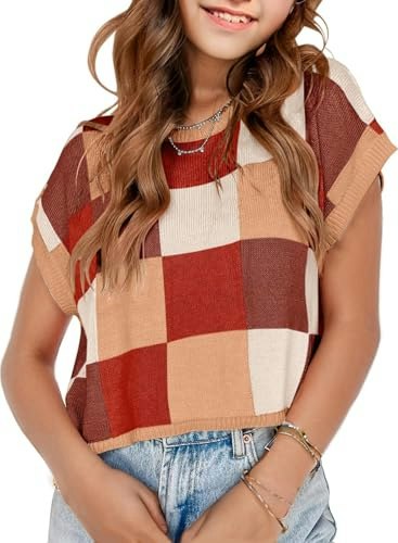 Girls Colorblock Cap Sleeve Crop Sweater: $19.97 Girls Colorblock Cap Sleeve Crop Sweater: $19.97