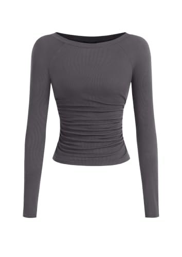 Prettygarden Women's Ribbed Ruched Long Sleeve Shirt: $14.98 Prettygarden Women's Ribbed Ruched Long Sleeve Shirt: $14.98