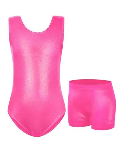 Jinhiteam Girls Gymnastics Leotard and Shorts Set: $12.99 Jinhiteam Girls Gymnastics Leotard and Shorts Set: $12.99