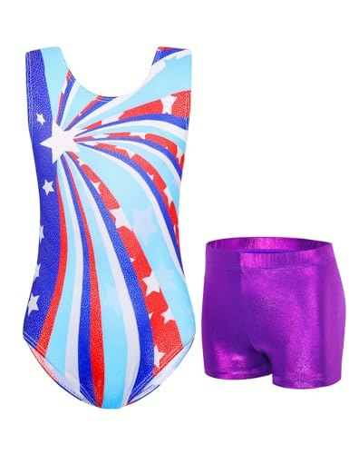 Jinhiteam Girls' Gymnastics Leotard and Shorts Set: $7.98 Jinhiteam Girls' Gymnastics Leotard and Shorts Set: $7.98