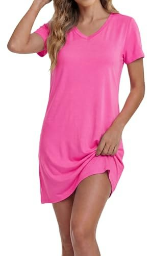 Lubot Women's Bamboo Viscose Short Sleeve Sleepshirt: $19.54 Lubot Women's Bamboo Viscose Short Sleeve Sleepshirt: $19.54