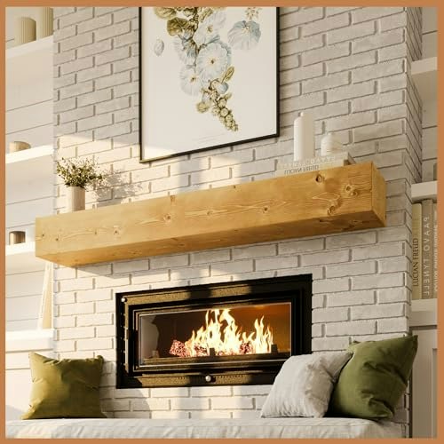 Avana 72-Inch Rustic Wood Floating Fireplace Mantel: $184.99 Avana 72-Inch Rustic Wood Floating Fireplace Mantel: $184.99