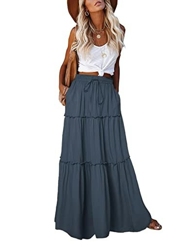 Earkoha Women's Boho Chiffon Maxi Skirt: $24.99