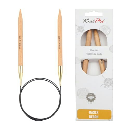 KnitPro Basix Beech Fixed Circular Needles 24" US Size 15 (10mm): $23.43
