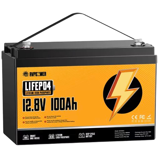 RVPozwer 12.8V 100Ah Lithium Iron Phosphate Battery: $104