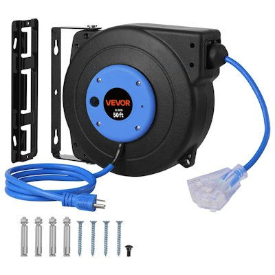 Vevor 50' Retractable Extension Cord Reel for $68.90 + free shipping