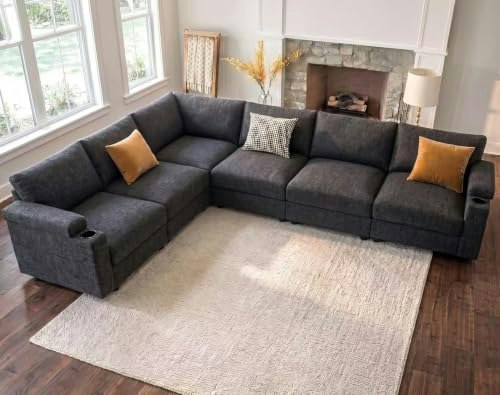 HomyHomey 6-Seat Modular Chenille Sectional Sofa: $399.99