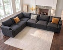 HomyHomey 6-Seat Modular Chenille Sectional Sofa for $400 + free shipping