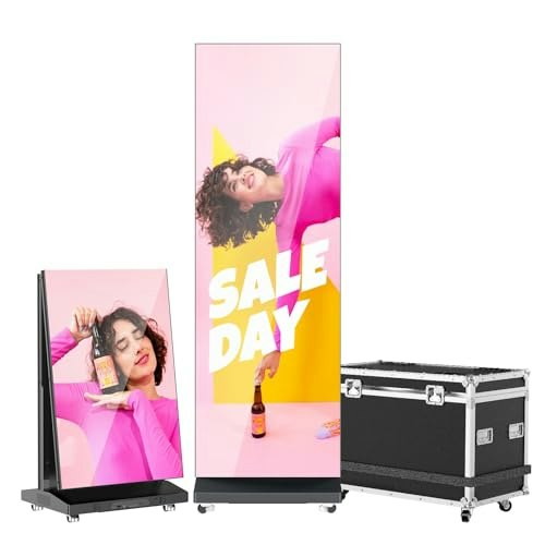 Qixzocv P1.86 80" LED Digital Signage Display with Flight Case: $1,799.40