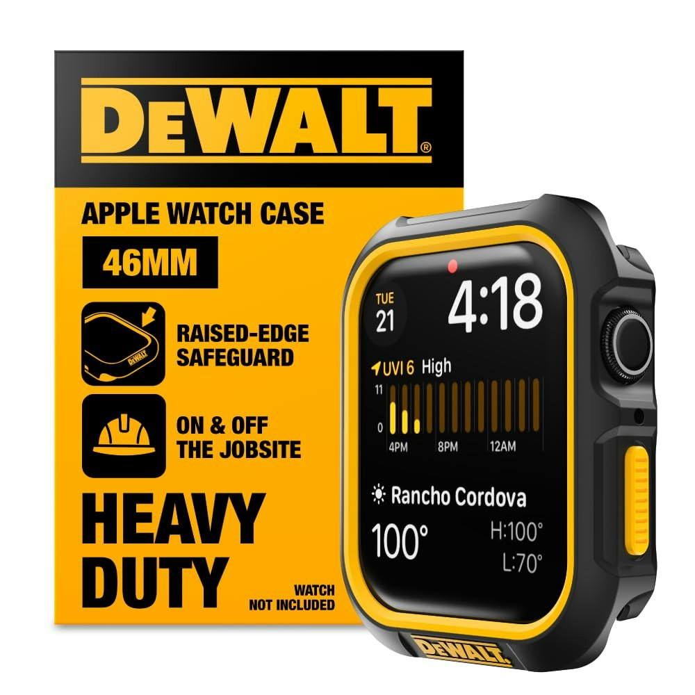 DeWalt Heavy Duty Apple Watch Case 46mm Rugged Snap-On Protective Cover: $20
