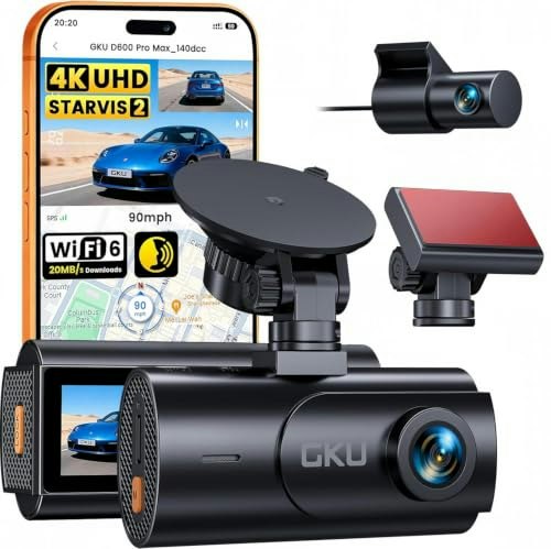 GKU 4K Dual Front and Rear Dash Cam: $69.69