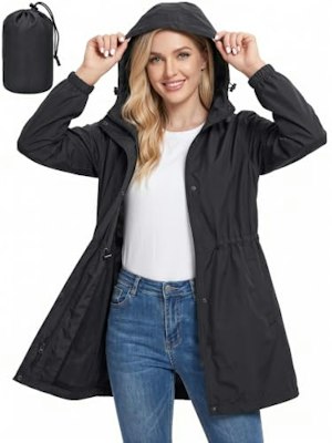 Apexup Women's Hooded Rain Jacket for $27 + free shipping w/ Prime