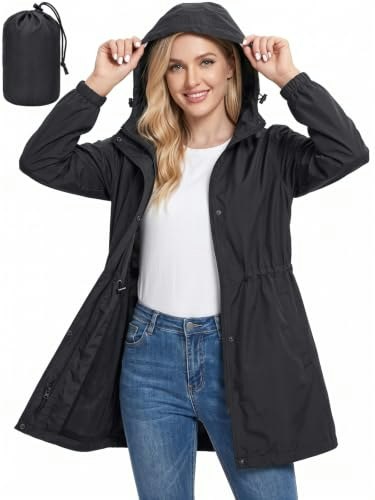 Apexup Women's Hooded Rain Jacket: $26.59