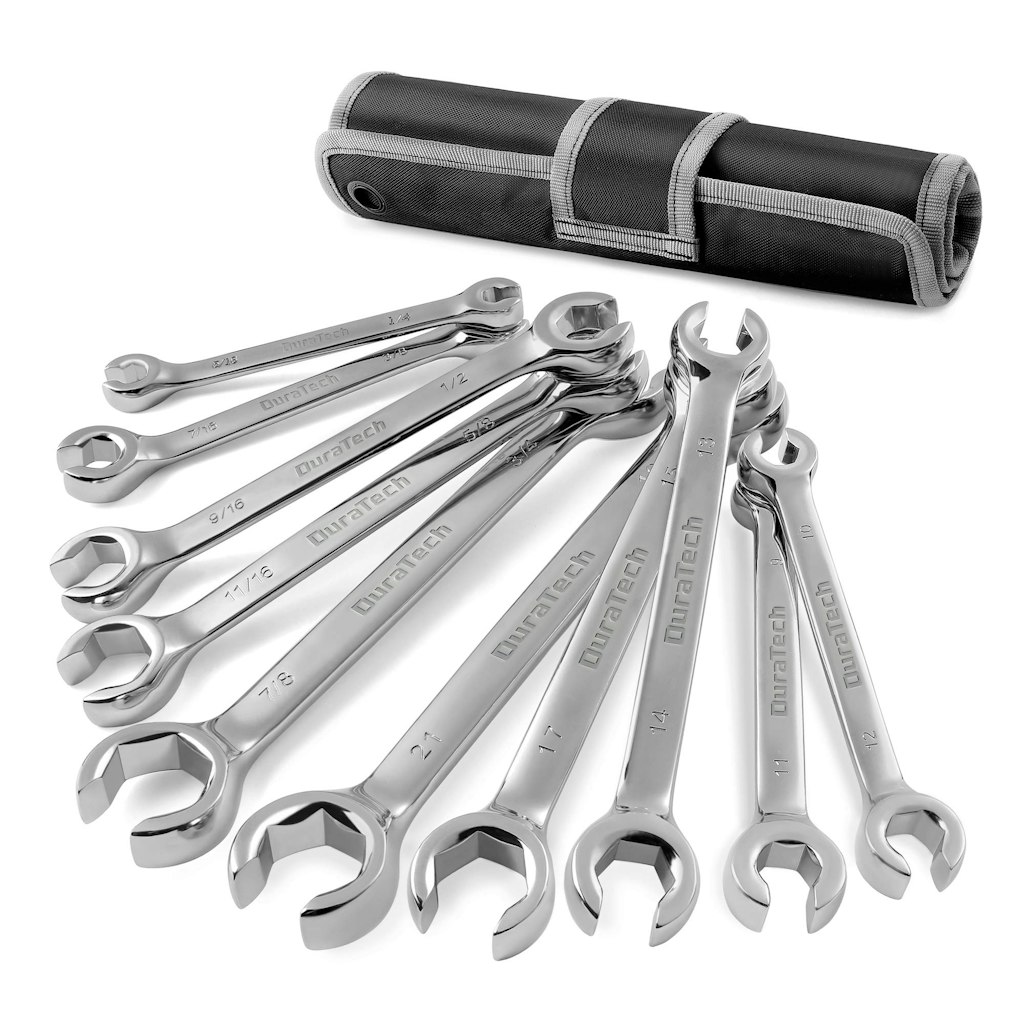 Duratech 10-Piece 1/4"-7/8" & 9-21mm Flare Nut Wrench Set: $36