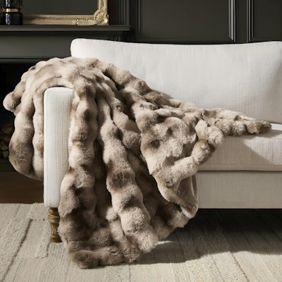 Luxury Bubble Faux Rabbit Fur Throw Blanket for $38 + free shipping