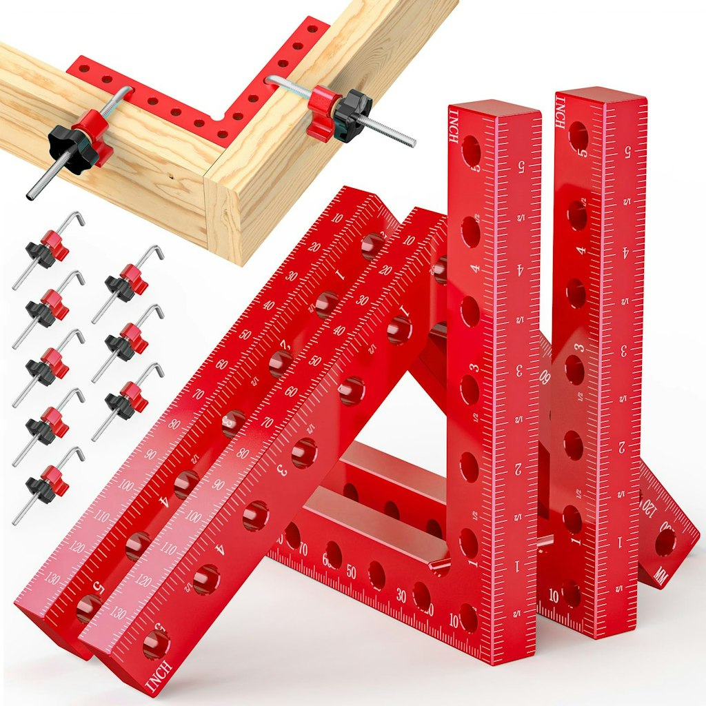 Ecarke 5.5" Aluminum Alloy 90° Corner Clamps for Woodworking 4-Pack: $38
