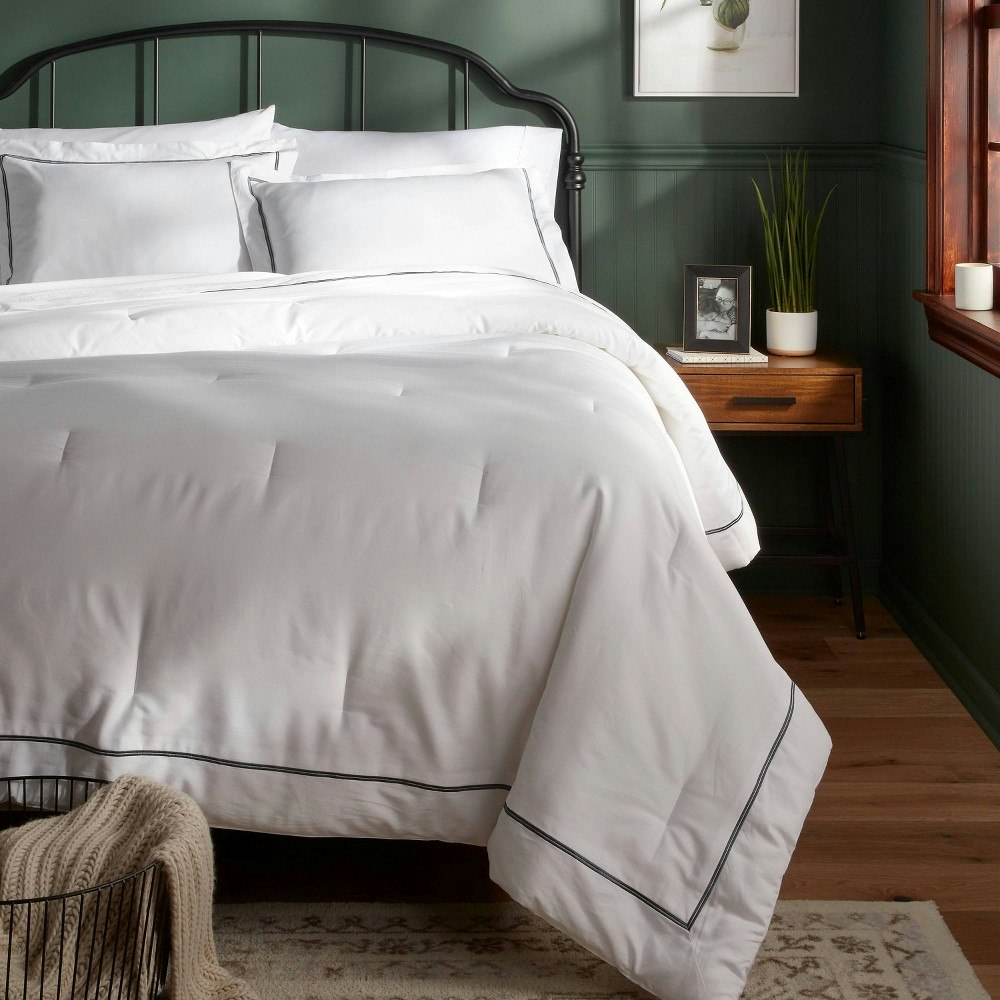 Threshold King 3-Piece Embroidered Border Comforter and Sham Set: $99 Threshold King 3-Piece Embroidered Border Comforter and Sham Set: $99