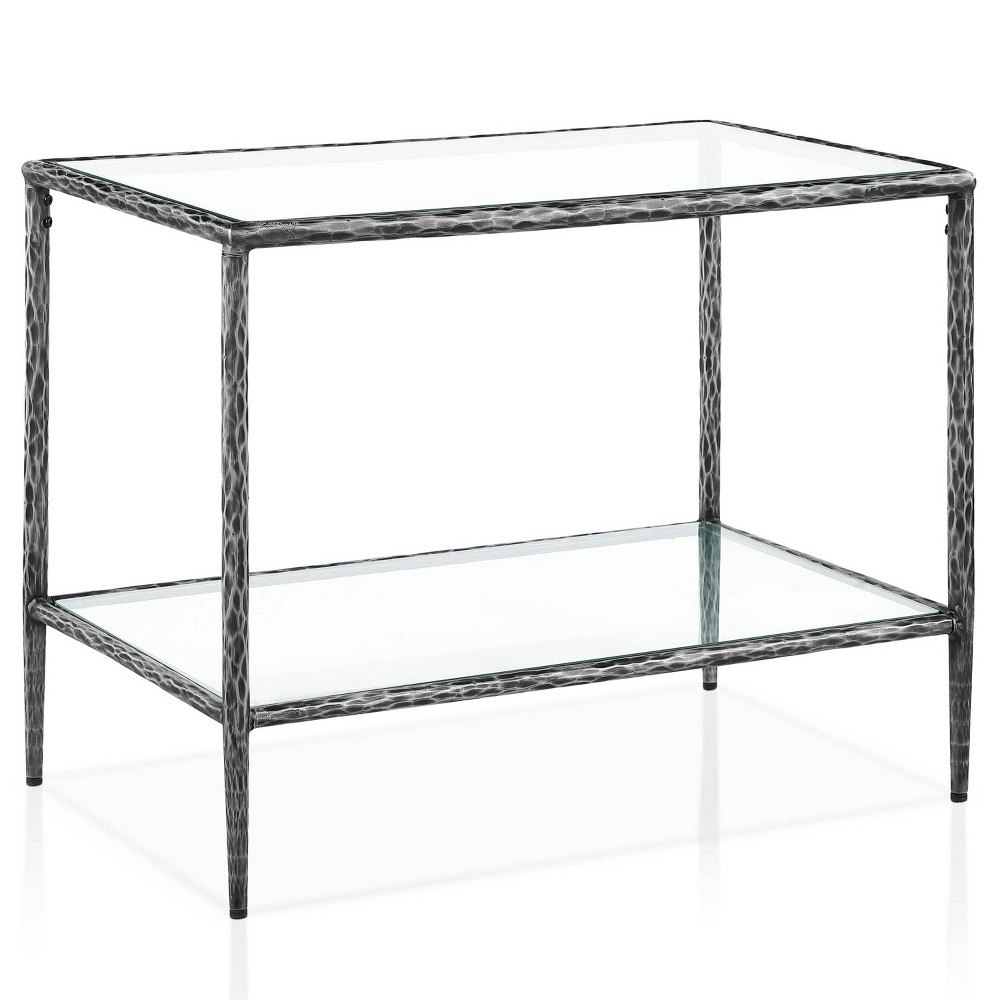 Parto Modern Forged Metal and Glass End Table: $350.99 Parto Modern Forged Metal and Glass End Table: $350.99