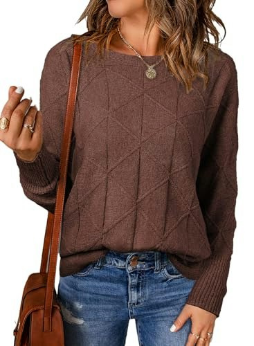 Evaless Women's Crewneck Batwing Sleeve Pullover Sweater: $27.98