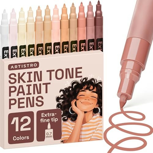 Artistro Extra-Fine Tip Skin Tone Paint Pens 12-Pack: $9.99 Artistro Extra-Fine Tip Skin Tone Paint Pens 12-Pack: $9.99