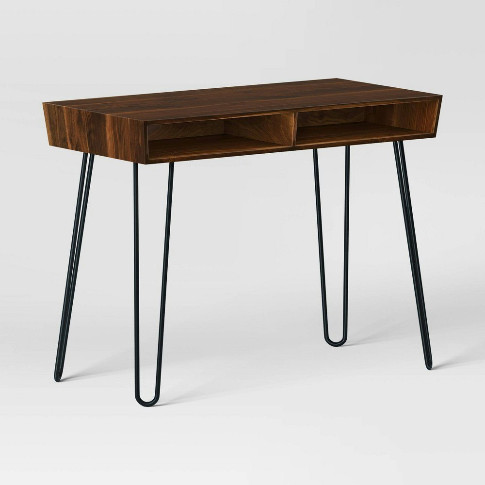 Threshold Hairpin Writing Desk with Storage: $90 Threshold Hairpin Writing Desk with Storage: $90