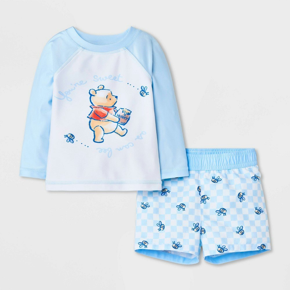 Disney Baby Boys' Winnie the Pooh 2-Piece Rash Guard Swimsuit: $14.25