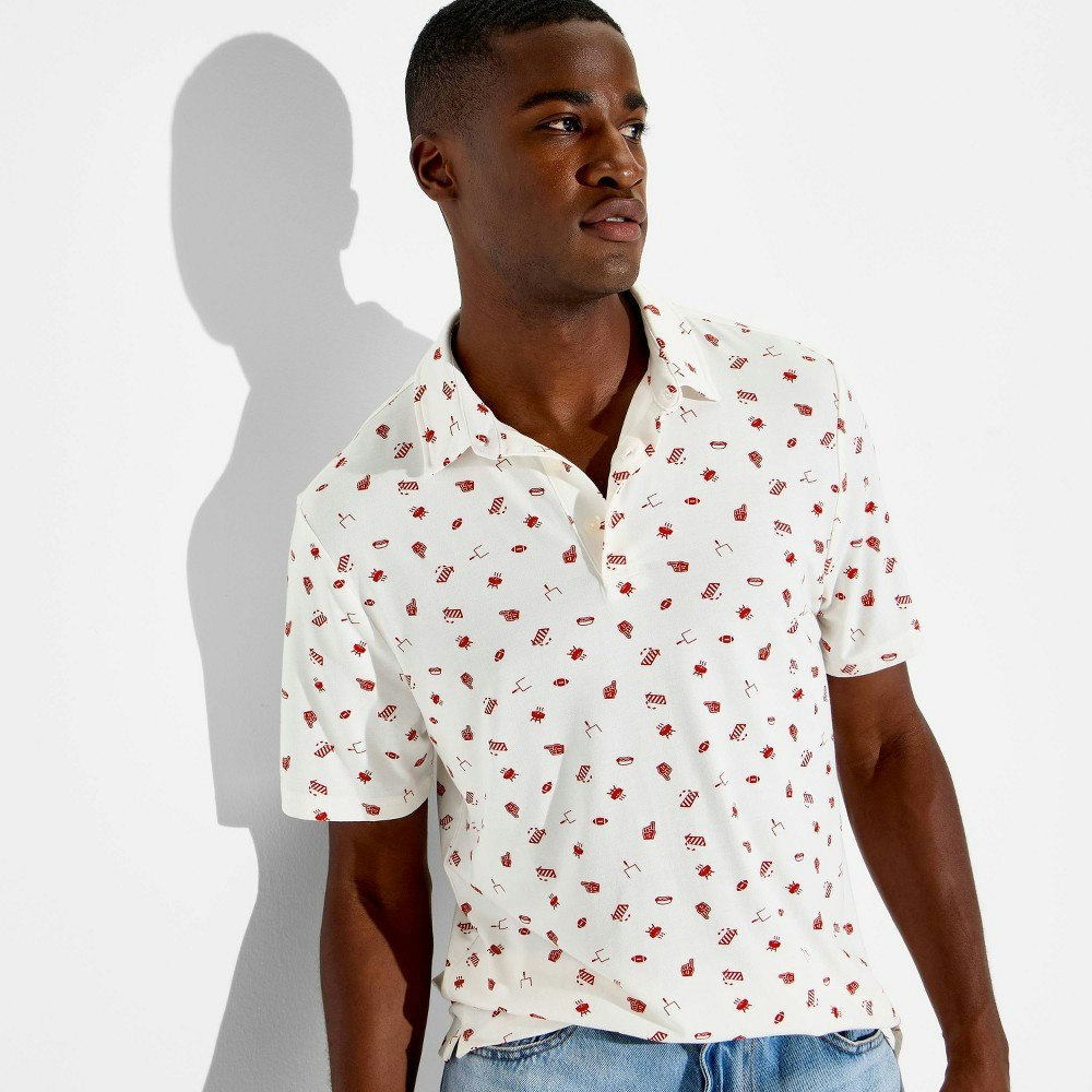 Goodfellow & Co Men's Tailgate Print Polo Shirt: $25 Goodfellow & Co Men's Tailgate Print Polo Shirt: $25