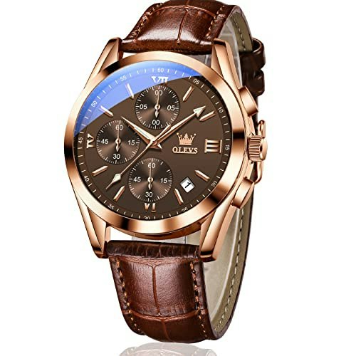 Olevs Men's Leather Dress Watch: $36.35 Olevs Men's Leather Dress Watch: $36.35