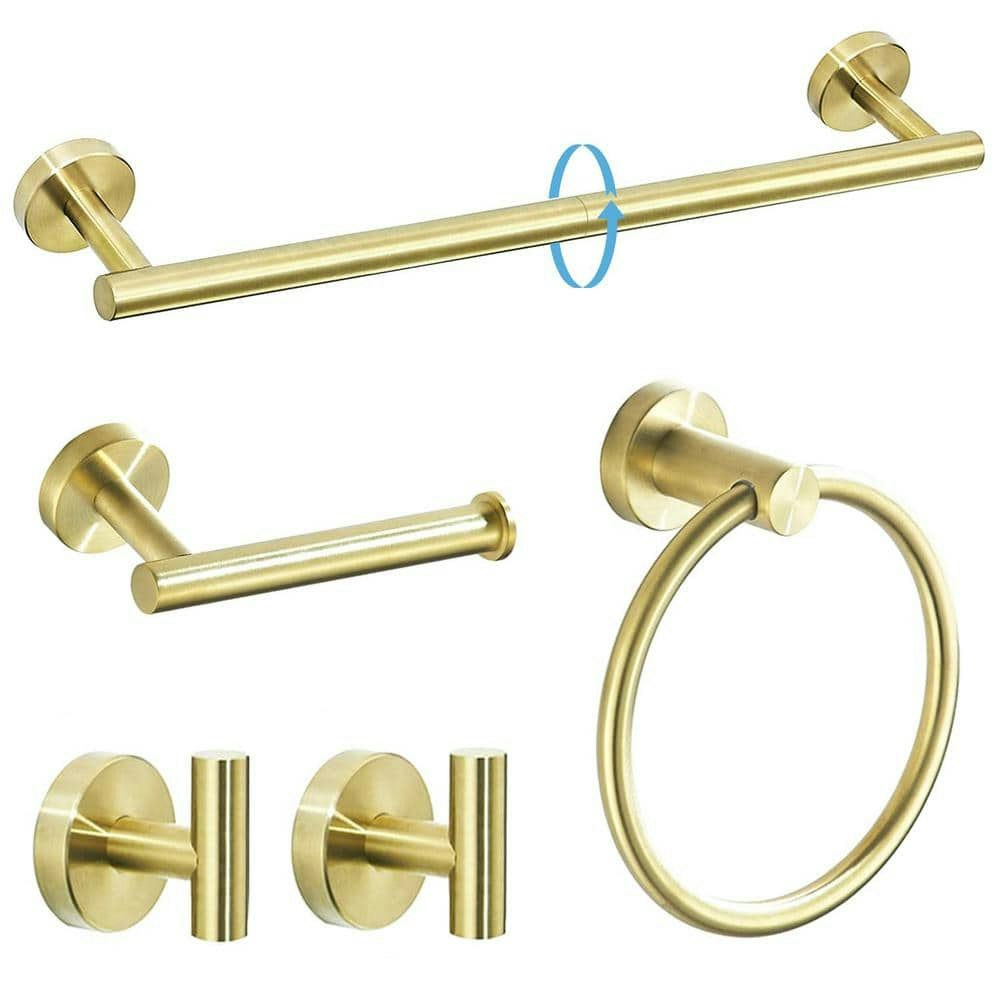5-Piece Stainless Steel Bathroom Wall-Mounted Hardware Set: $91.99 5-Piece Stainless Steel Bathroom Wall-Mounted Hardware Set: $91.99
