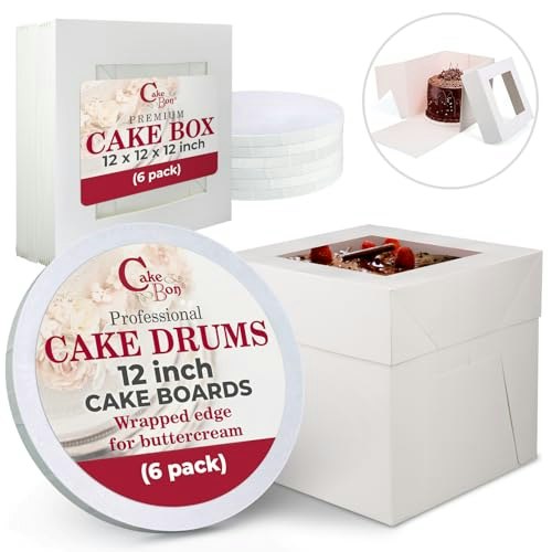 Cakebon 12-inch White Round Cake Drum and Box 6-Pack: $38.20 Cakebon 12-inch White Round Cake Drum and Box 6-Pack: $38.20