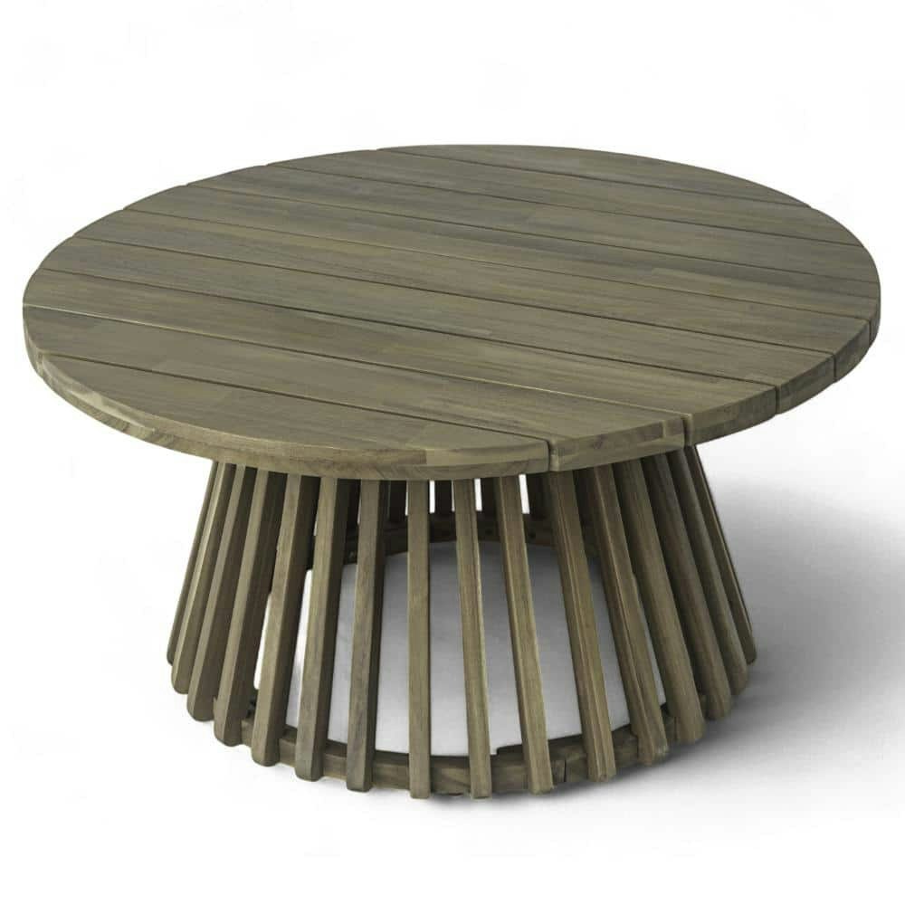 31.5-Inch Round Acacia Wood Outdoor Coffee Table: $264.66