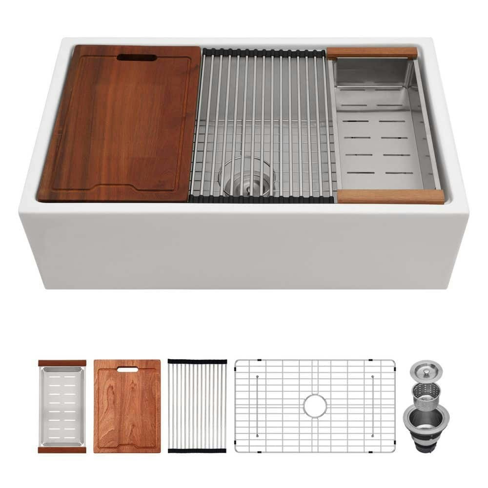30-Inch Farmhouse Apron-Front Single Bowl Kitchen Sink with Accessories: $346.50 30-Inch Farmhouse Apron-Front Single Bowl Kitchen Sink with Accessories: $346.50