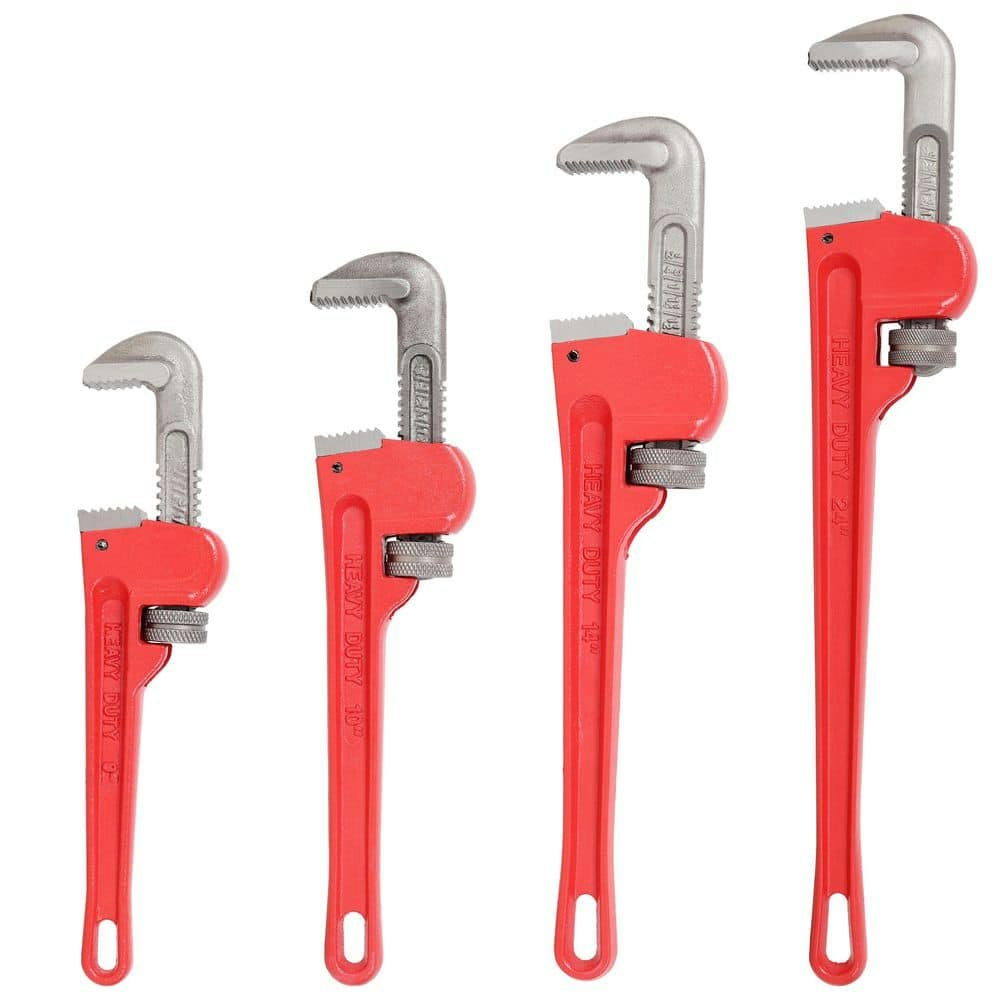 Heavy Duty Steel Adjustable Straight Pipe Wrench 4-Pack: $45.33