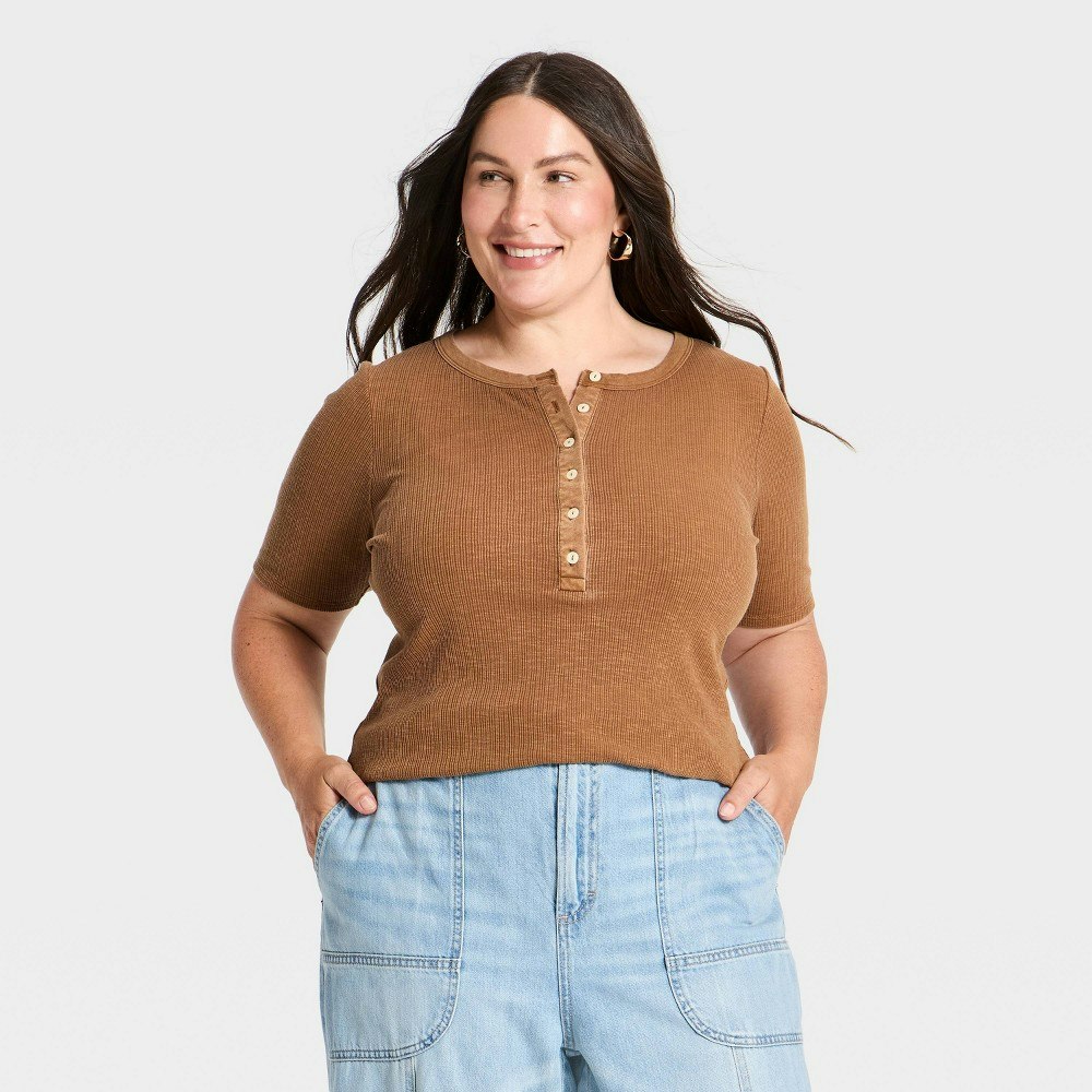 Universal Thread Women's Elbow Sleeve Henley Shirt: $12.60 Universal Thread Women's Elbow Sleeve Henley Shirt: $12.60