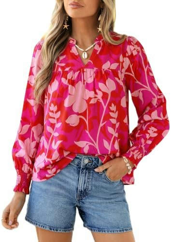 Prettygarden Women's Boho Floral Blouse: $19.98 Prettygarden Women's Boho Floral Blouse: $19.98
