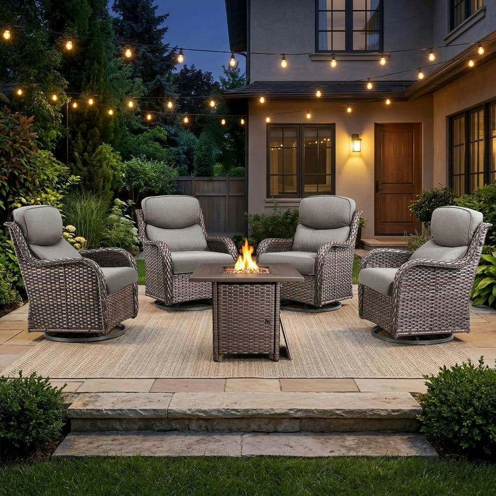 Sialion 5-Piece Patio Conversation Set with Fire Pit Table: $1,015 Sialion 5-Piece Patio Conversation Set with Fire Pit Table: $1,015