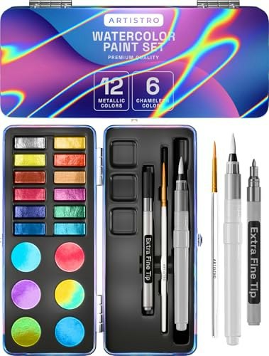 Artistro 18-Color Metallic Watercolor Paint Set: $16.97