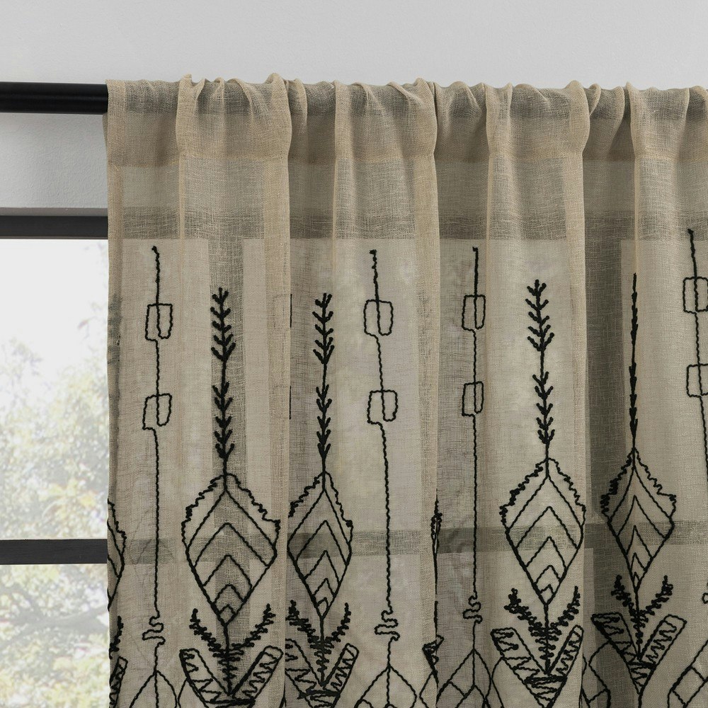 Indigo Road by Egypt Sherrod Palo Global Embroidery Sheer Rod Pocket Curtain Panel 50"x96": $32.49 Indigo Road by Egypt Sherrod Palo Global Embroidery Sheer Rod Pocket Curtain Panel 50"x96": $32.49