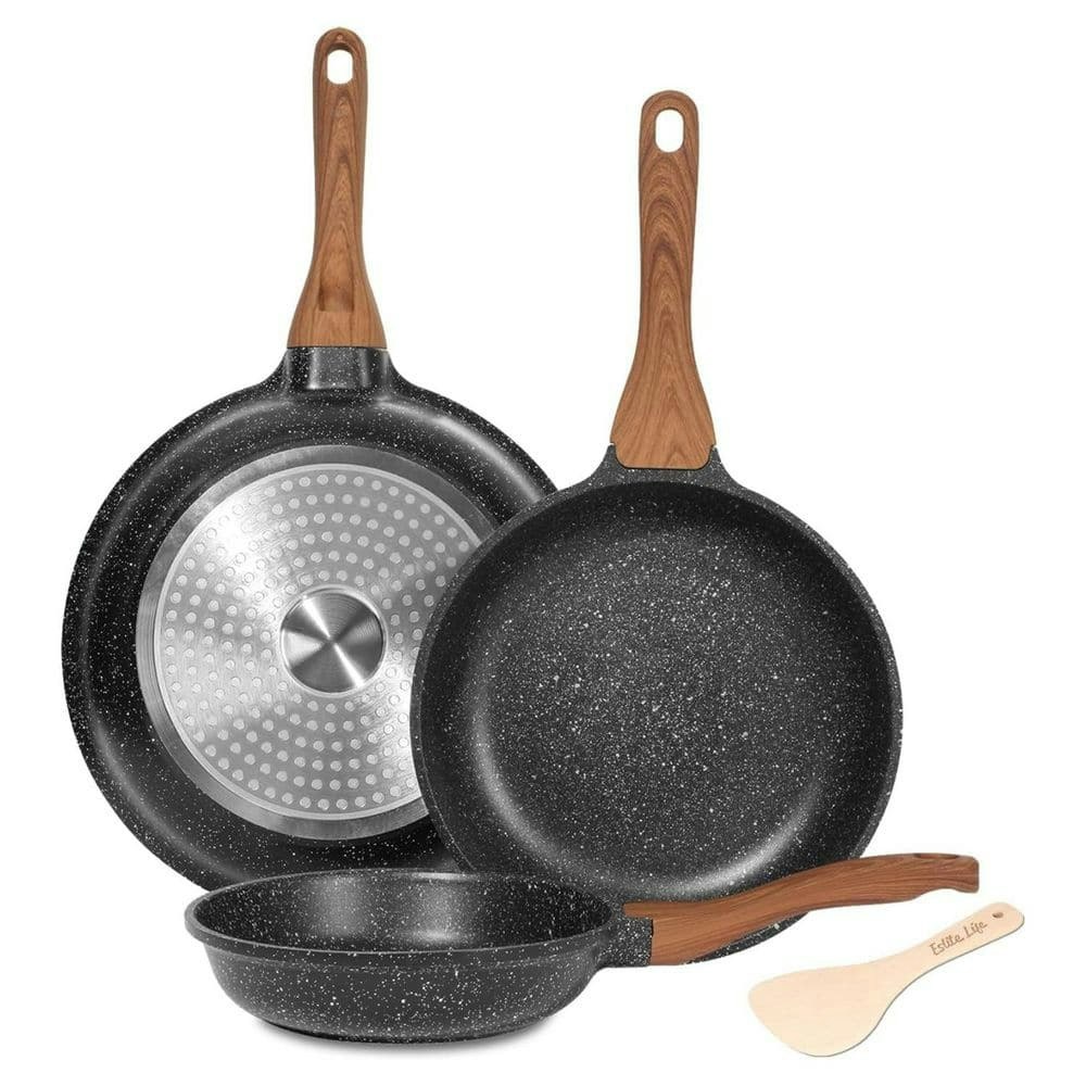 5-Piece Nonstick Ceramic Aluminum Frying Pan Set: $111.53